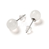 Natural Quartz Crystal Stud Earrings X-G-B075-02P-03-2