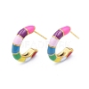 Enamel C-shape Stud Earrings EJEW-N052-05D-1