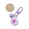 4Pcs Flower Resin & Iron Bell Pendant Decorations HJEW-JM04260-3