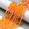 Transparent Electroplate Glass Beads Strands GLAA-F029-4mm-C23-4