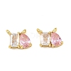 Brass Pave Cubic Zirconia Charms CU-CBA6A75-03G-05-1