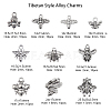 100Pcs 10 Style Tibetan Style Alloy Pendants TIBEP-CJ0001-76-2