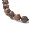 Natural & Synthetic Mixed Gemstone & Wood Buddhist Necklace NJEW-JN04308-6