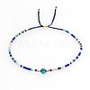 Adjustable Glass Seed Bead Slider Bracelets for Women VT9382-37-1