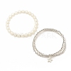 2Pcs 2 Style Alloy Star Charm Multi-strand Bracelets Set BJEW-JB08158-04-4