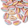 Printed Natural Cowrie Shell Beads X-SSHEL-R047-01-A10-1