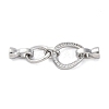 Brass Micro Pave Clear Cubic Zirconia Fold Over Clasps KK-U059-24P-1