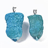 Rough Raw Electroplate Natural Druzy Agate Pendants G-S359-274-3