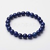 Natural Lapis Lazuli Round Beaded Stretch Bracelet BJEW-F203-06-6