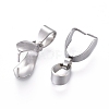 Tarnish Resistant 201 Stainless Steel Pendant Pinch Bails STAS-E437-28P-2