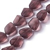 Transparent Frosted Glass Beads Strands FGLA-S001-M02-4