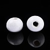 Spray Painted Round Natural Schima Wood Beads WOOD-T032-6mm-30-2