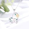 Heart Pendant Necklaces with Daisy Couple Cats Sitting Side-by-Side Necklace Jewelry Gifts for Women Men Cat Lovers JN1111A-5