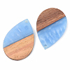 Opaque Resin & Walnut Wood Pendants RESI-S389-037A-C-3