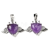 Natural Amethyst with Clear Cubic Zirconia Pendants G-G133-02P-22-1