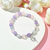 8mm Round Natural Aquamarine & Rose Quartz & Amethyst Beaded Stretch Bracelets X-BJEW-TA00502-2