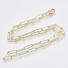 Brass Round Oval Paperclip Chain Necklace Making MAK-S072-04A-LG-2