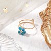 Flower Natural Apatite Adjustable Rings RJEW-TA00126-03-2