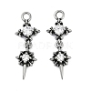 316 Surgical Stainless Steel Micro Pave Cubic Zirconia Pendants X-STAS-G349-03AS-02-1