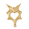 304 Stainless Steel Bat Wings Heart Links Connector Charms X-STAS-S186-13G-1