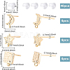BENECREAT 18Pcs 3 Style Brass Cubic Zirconia Stud Earring Findings with Loop KK-BC0007-99-2