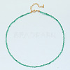 Natural Green Aventurine Faceted Round Beaded Necklaces GJ4349-7-1