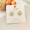 Alloy Rhinestone Stud Earrings FS-WGE0AD6-64-1