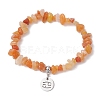 Natural Red Aventurine Chip Beaded Stretch Bracelets BJEW-JB11133-06-1