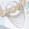 1Pc Brass Rhinestone Cup Chains Multi Layered Necklace NJEW-FG0001-12-3