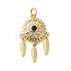 Rack Plating Brass Micro Pave Cubic Zirconia Pendants ZIRC-F142-09G-1