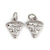 Brass Micro Pave Clear Cubic Zirconia Charms KK-A269-35P-1