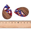 Transparent Resin & Walnut Wood Big Pendants RESI-T058-05H-4