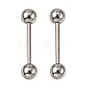 304 Stainless Steel Straight Barbell Tongue Rings X-STAS-R115-29A-P-1