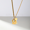 Heart & Key & Lock Stainless Steel Pendant Necklaces AR9814-1-1