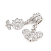 Spring Brass Pave Clear Cubic Zirconia Pendants KK-H268-13A-P-2