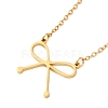 304 Stainless Steel Bowknot Pendant Necklaces for Women NJEW-S434-01G-1