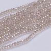 Electroplate Glass Beads Strands GLAA-F076-FR09-1