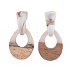 Resin & Wood Stud Earrings EJEW-JE03482-04-2