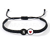 304 Stainless Steel Alphabet Beads Braided Bead Bracelets RY3090-40-1
