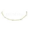 5MM Round Natural Howlite Beads Brass Cable Chain Necklaces for Women NJEW-JN06378-01-3