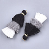 Polycotton(Polyester Cotton) Tassel Pendant Decorations X-FIND-T018-19-2