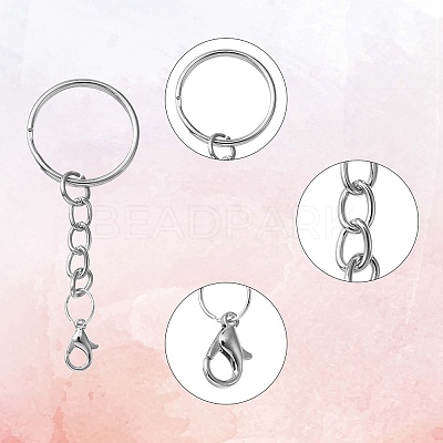 20Pcs Iron Split Key Rings IFIN-YW0003-40-1
