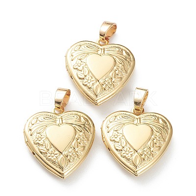 Brass Locket Pendants X-KK-P199-18G-1