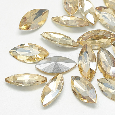 Pointed Back Glass Rhinestone Cabochons RGLA-T083-13x27mm-06-1