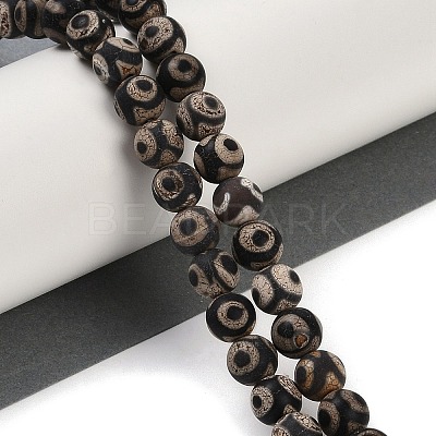 Tibetan Style dZi Beads G-K166-02-8mm-L3-01-1