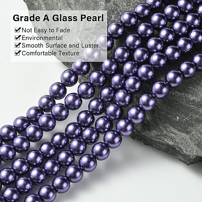 Eco-Friendly Grade A Glass Pearl Beads HY-J002-6mm-HX073-1