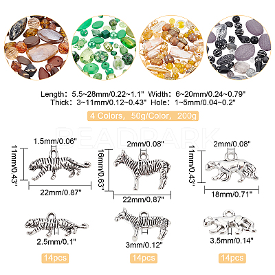 Animal Pendants with Beads Kit for DIY Jewelry Making DIY-FH0003-41-1