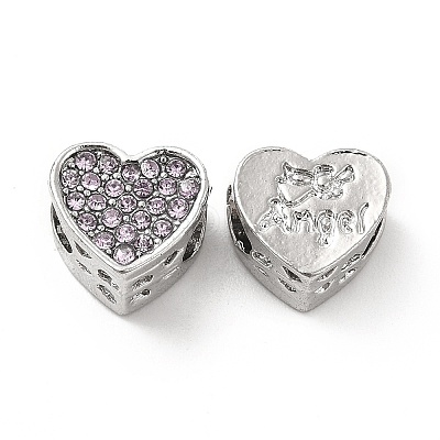 Rack Plating Alloy Rhinestone European Beads PALLOY-P289-46P-1