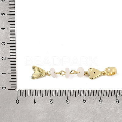 Brass Pave Cubic Zirconia Clear Cubic Zirconia & Natural White Jade & Enamel European Dangle Charms GG-CBA3401-01G-A05-1