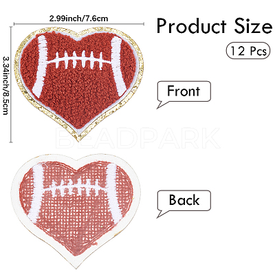 Rugby Theme Towel Embroidery Style Cloth Iron on/Sew on Patches DIY-WH20032-21B-1